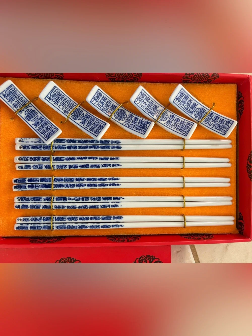 The High-Ranking Presents Chopsticks of China, set of 5 Porcelain